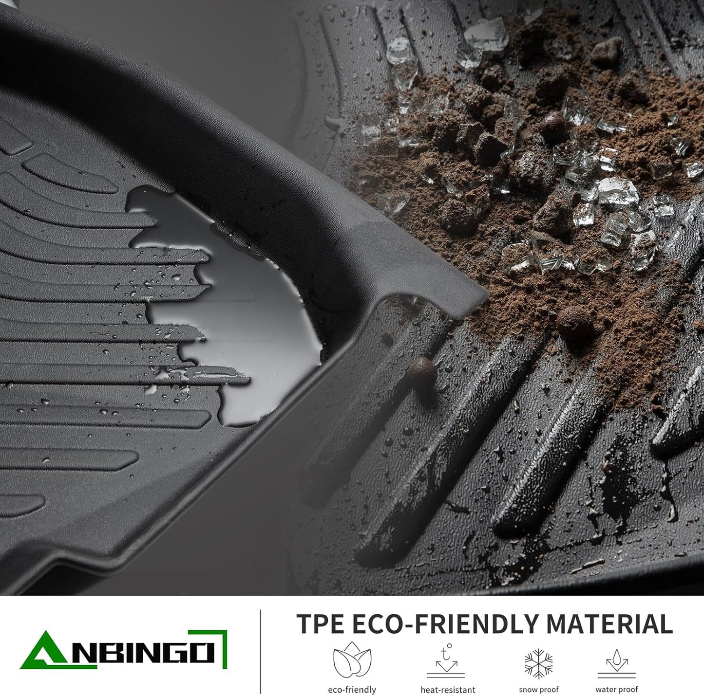 ANBINGO® Floor Mats Custom Fit for VW Atlas 2018-2025 7 Passenger Bench All Weather Guard Car Mats TPE Automotive Floor Liners Front& Rear& 3rd Row Full Set VW Atlas Accessories-Black