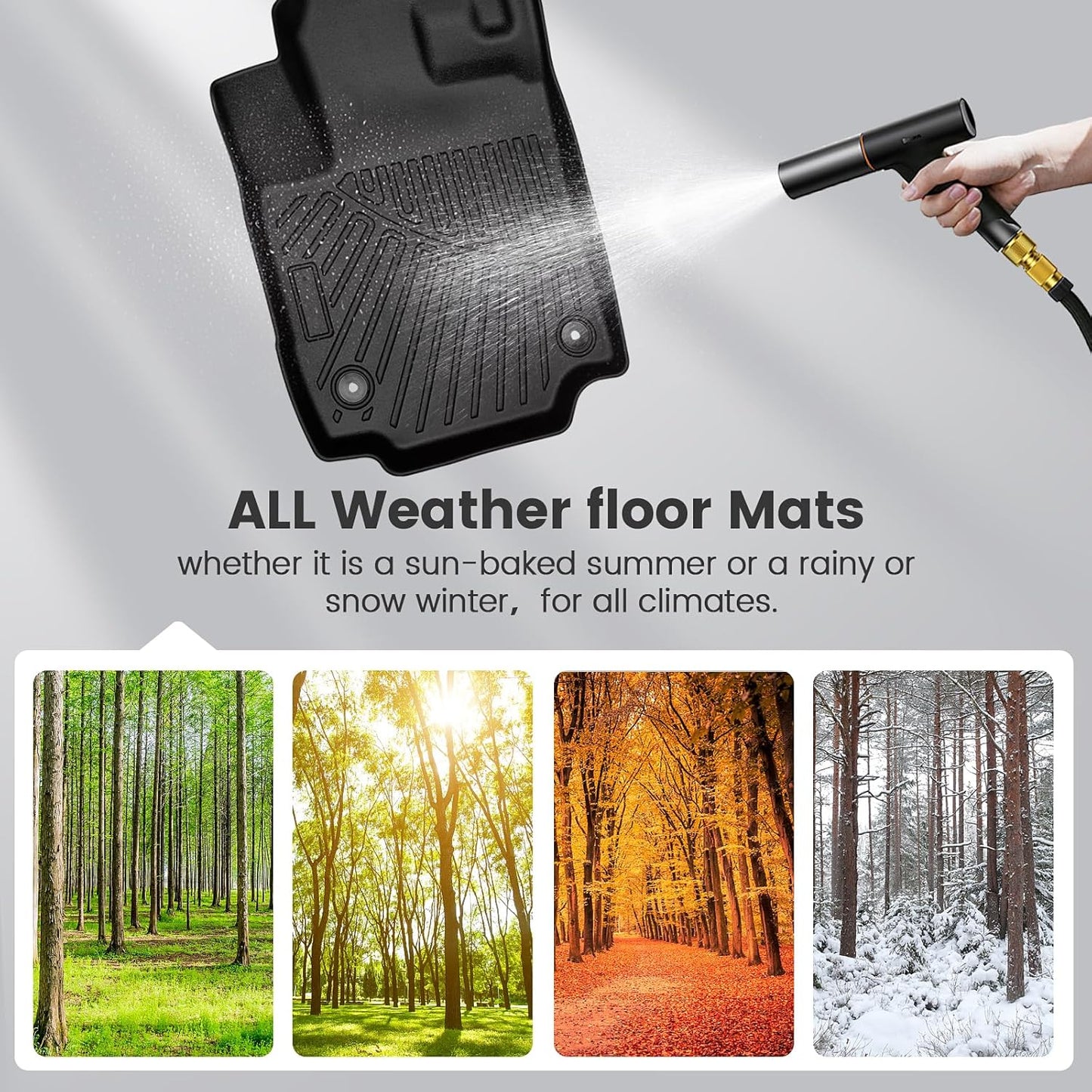 KMF Floor Mats for 2025 2026 Chevrolet/Chevy Equinox (Not EV) Accessories GMC Terrain, All Weather TPE Waterproof Car Floor Liners Front & Rear 2 Row, Custom Fit Anti-Slip Deep Grooves Car Mats