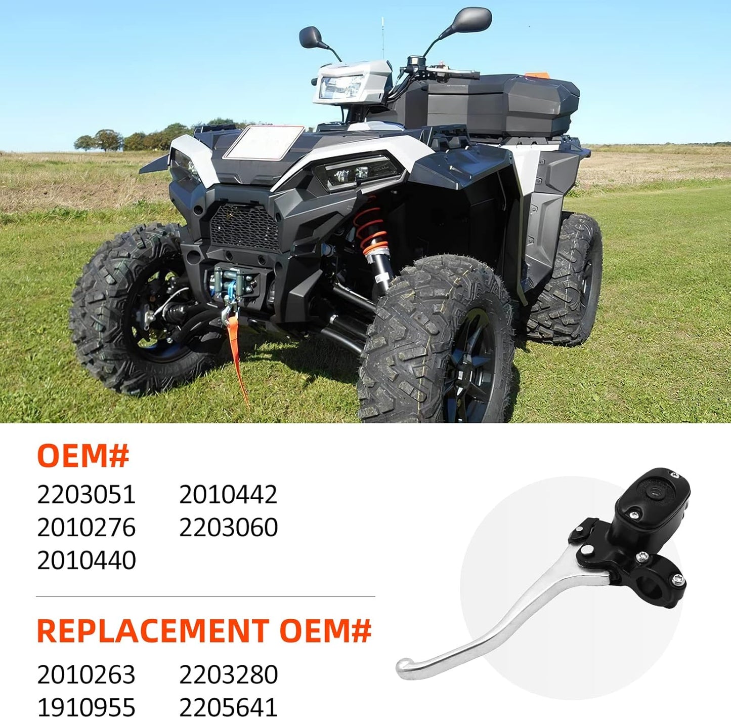 JAVIK Front Brake Master Cylinder for Polaris Sportsman 300 400 450 500 550 570 700 800 850 1000 Scrambler 850 1000 Hawkeye ETX,OEM# 2203051 2010276 2010440 2010442 2203060