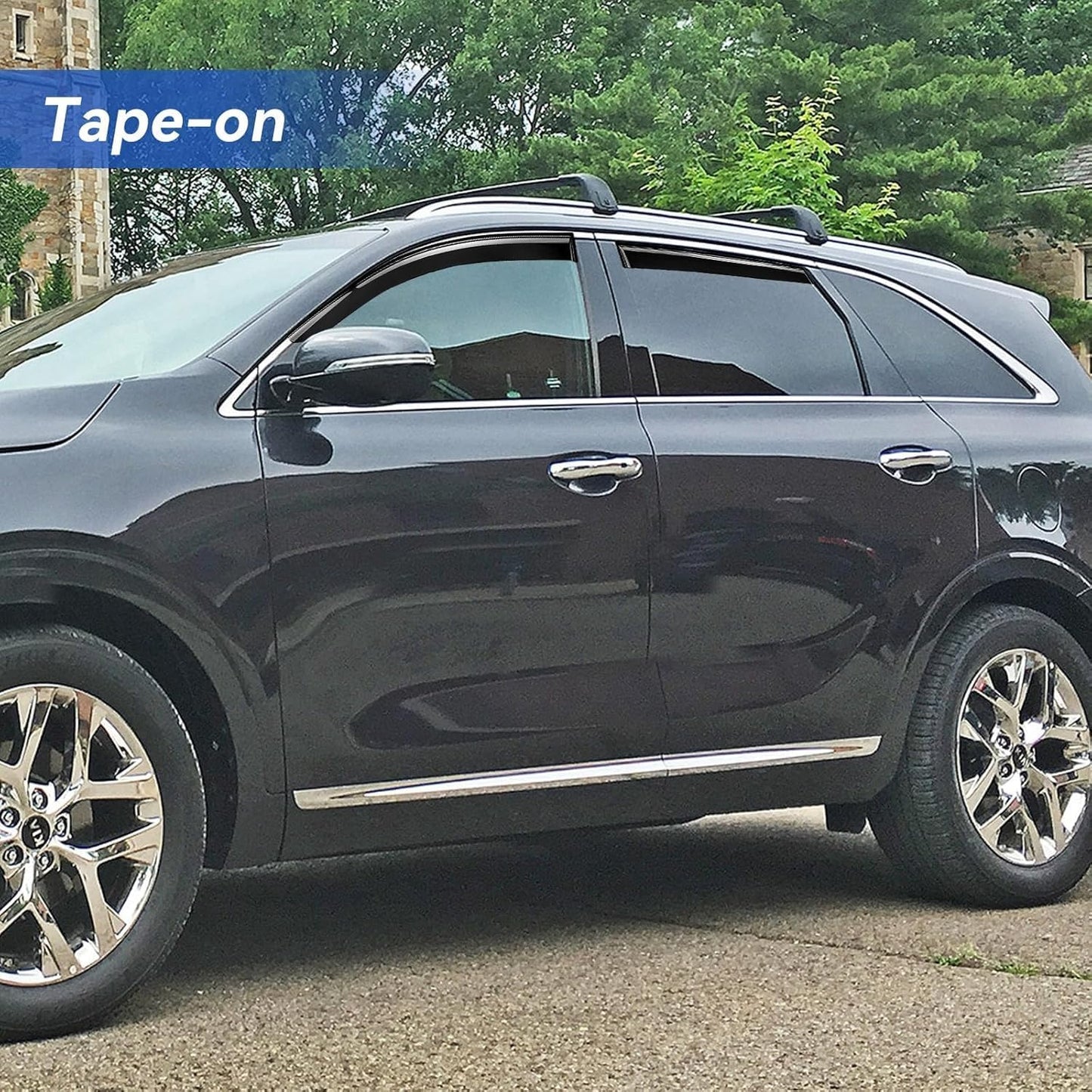 Window Visors Rain Guards for 2016 2017 2018 2019 2020 Kia Sorento, Out-Channel Window Vent Wind Deflectors Visors Shades for 16 17 18 19 20 Sorento