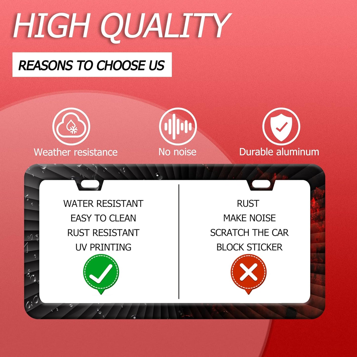 Black Geometric Shapes License Plate Frame Funny Radioactive Visual License Plate Frames Stainless Steel Accessories Cars Decor with 2 Holes and Screws Fits Standard Us Ca Vehicles 12.2 X 6 Inch