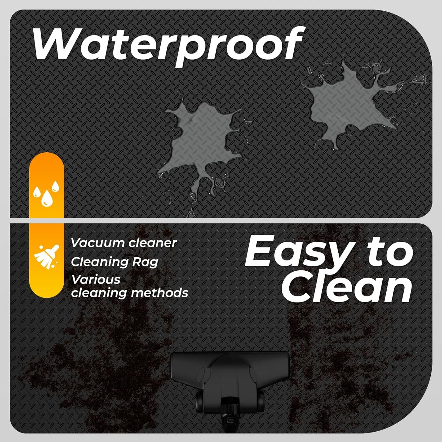 7.8 x 18 FT Garage Floor Mats for Under Car, 2.8mm Thickened Rubber Garage Flooring Roll, M Size 140.4 SQFT Garage Car Mat for Mid-Size SUVs, Sports Car, Black