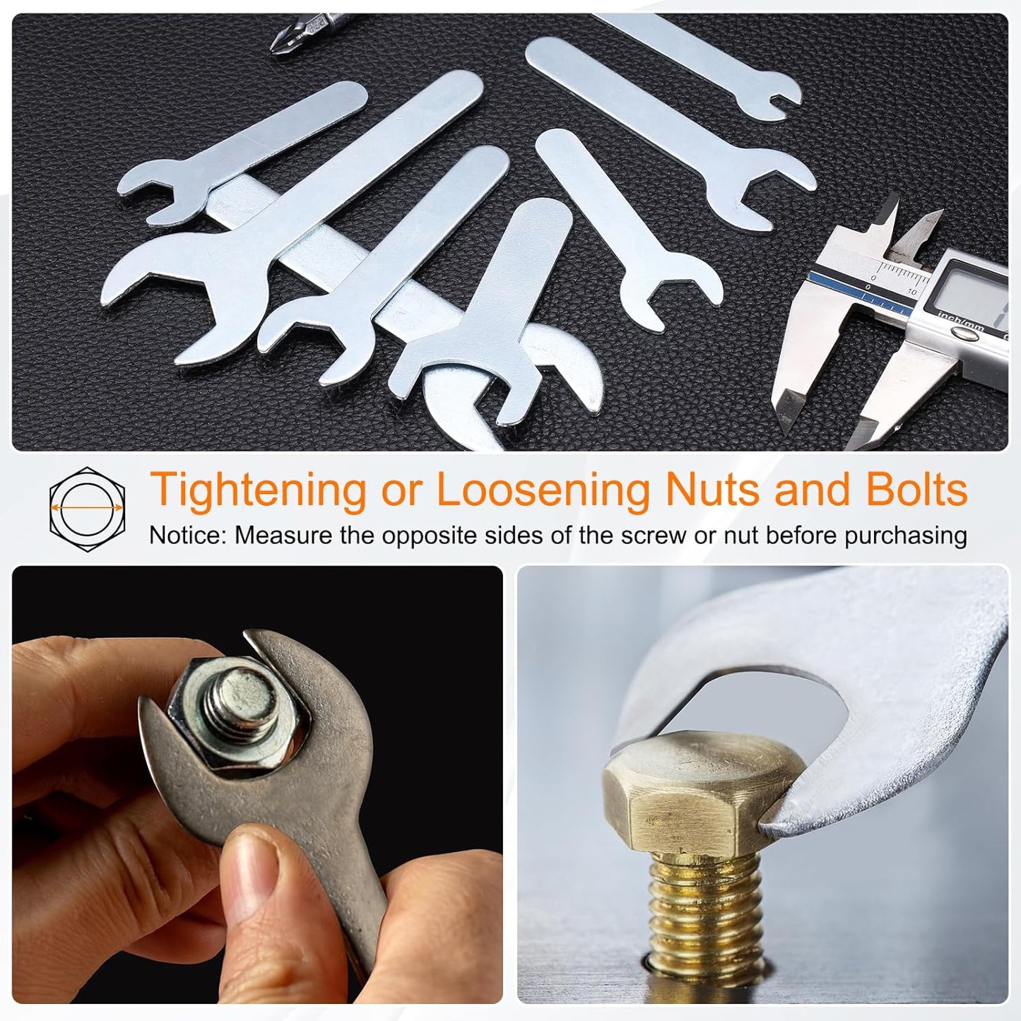 HARFINGTON 10pcs Small Wrench 20x126x2.8mm Metric U-Shaped Single Open Ended Spanner Super Thin Flat Head Galvanizing Wrench for Automotive Repair Furniture Assembly