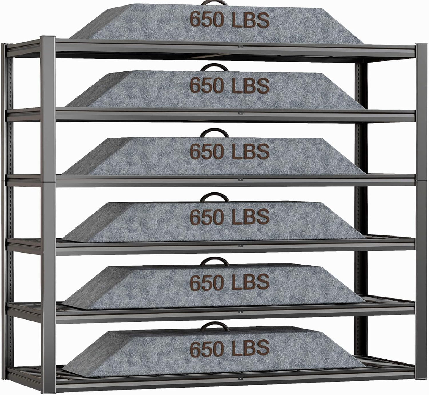 60" Wide Heavy Duty Garage Shelving Adjustable 6 Tier Garage Storage Shelves 3900LBS Metal Shelving Unit Industrial Utility Shelf, 84" H x 60" W x 24" D, 2 Pack