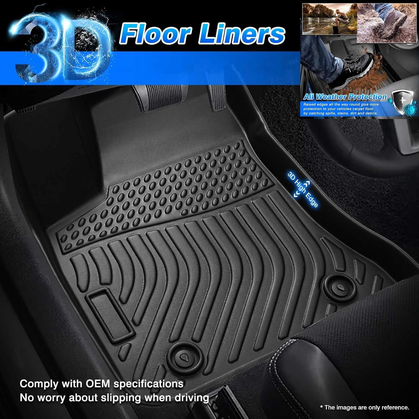Cartist Floor Mats Compatible with BMW X1 2023 2024 2025 BMW x1 Accessories All Weather Floor Mats 1st & 2nd Row Carpet Protection 3D TPE Odorless