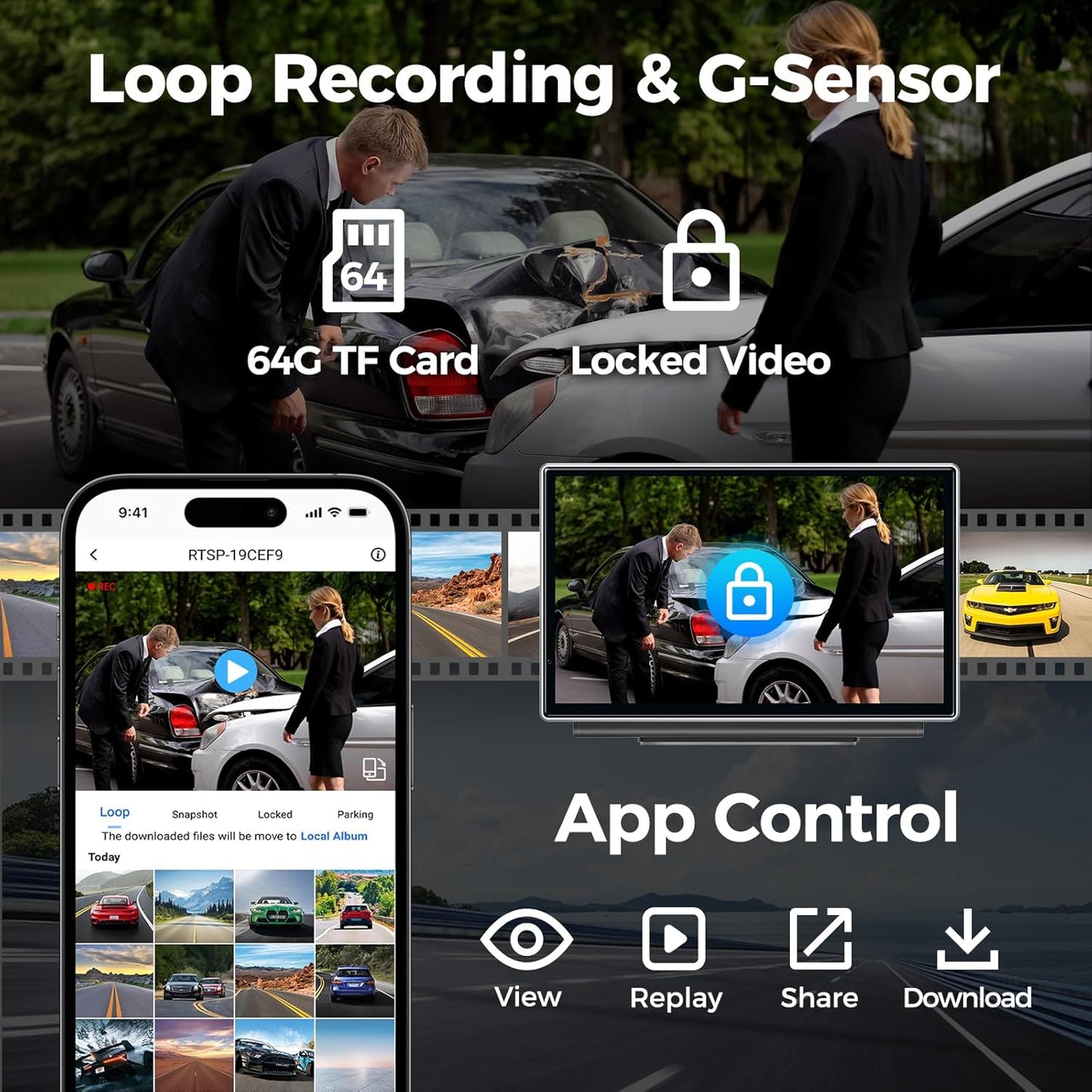 7" Wireless Apple CarPlay Android Auto Screen for Car - 4K Dash Cam, GPS Navigation, HD Touchscreen, AirPlay, 1080P Backup Camera, Car Stereo