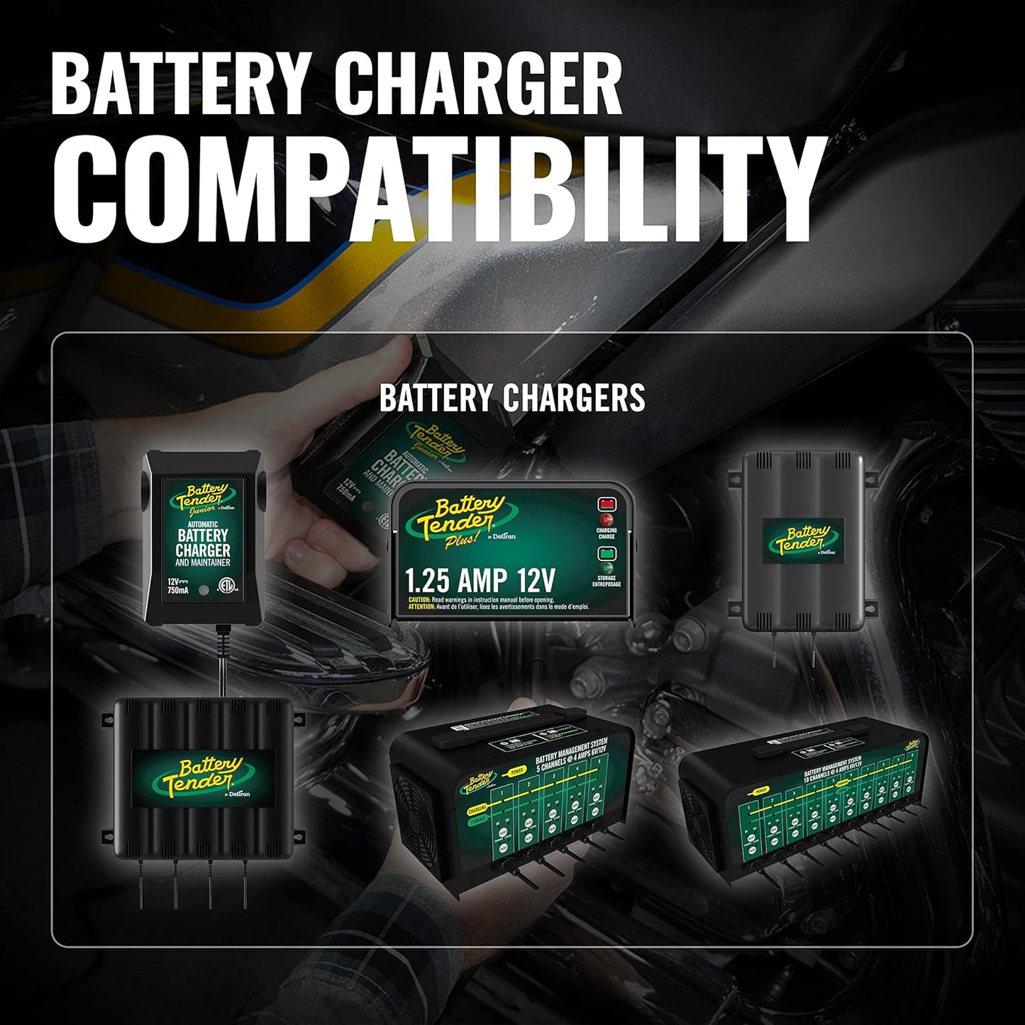 Battery Tender 25 Foot Extension SAE Cable 4 Pack - Designed for Use with Battery Tender Chargers - Quick Connect Plugs for Easy Connection to Motorcycle, Cars, ATVs and More - 081-0148-25-BG4