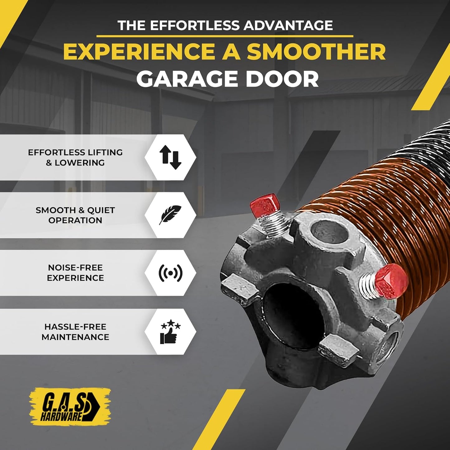 Garage Door Torsion Springs 273x2x35 Includes 1” Steel Bearing, Gloves, and Winding Bars for Left and Right Side of Garage Door Precision E-Coating 5-Year Warranty Minimum 30,000 Cycles (Pair)