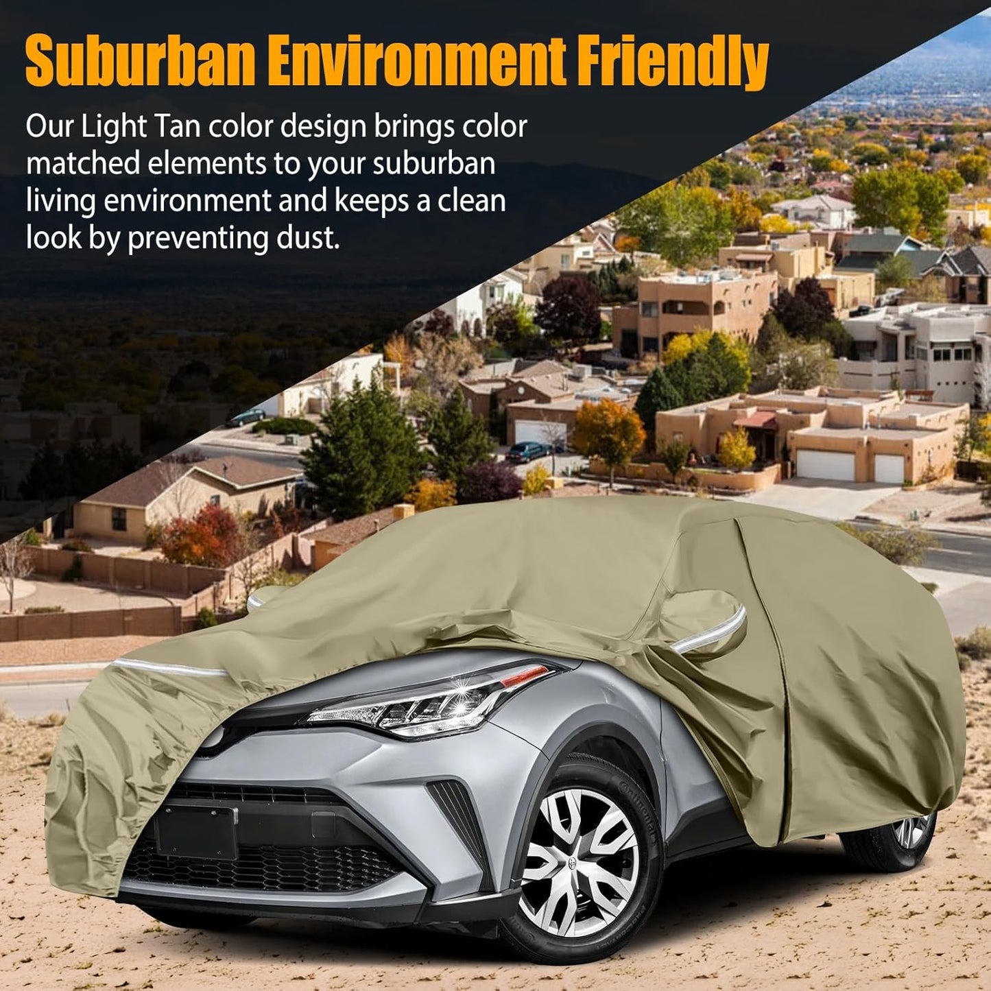 Waterproof Car Covers Replace for 2018-2025 Toyota C-HR, Multilayer Heavy Duty with Cotton Liner All Weather Car Cover with Zipper Door, Windproof Bands for Snow Rain Dust Protection