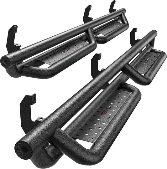 OEDRO Running Boards Compatible with 2019-2025 Chevy Silverado/GMC Sierra 1500, 2020-2025 2500HD 3500HD Crew Cab(Excl. 2019 1500 LD/Limited), Bolt-on Side Steps Steel Nerf Bars