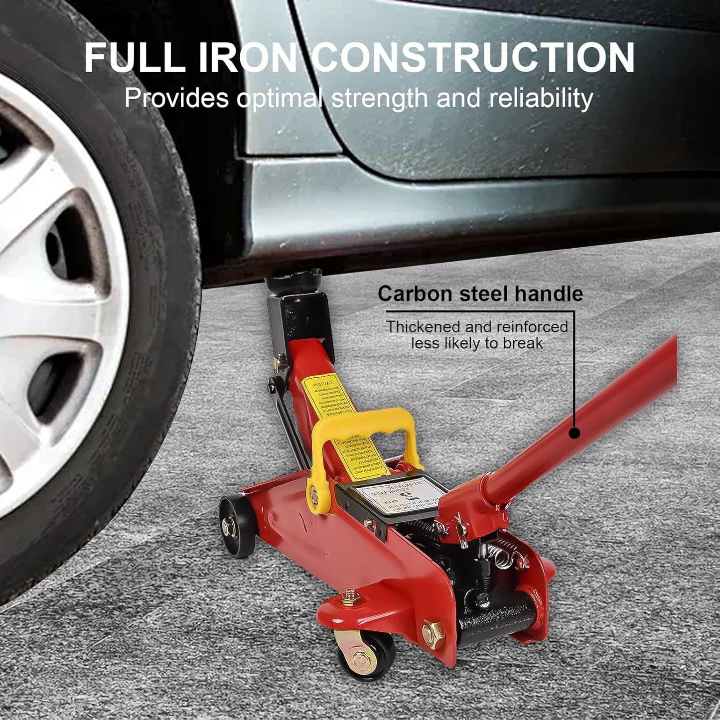 Aain AA095 2 Ton Hydraulic Floor Jack,Low Profile Hydraulic Trolley Service/Floor Jack,Lifting Range 5.7"-13", Red