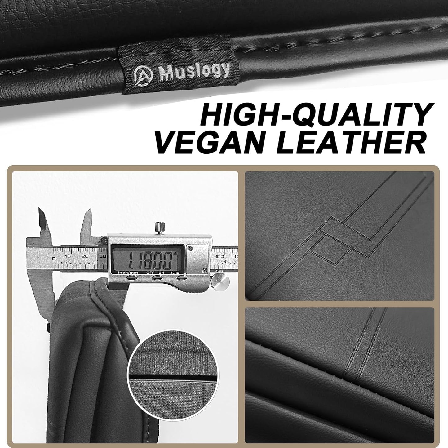 Muslogy Center Console Armrest Cover Compatible with Nissan Frontier 2005-2021 Accessories Comfort Armrest Pad Cushion Box Lid Cover Vegan Leather Protector 1-Inch Extra Thick