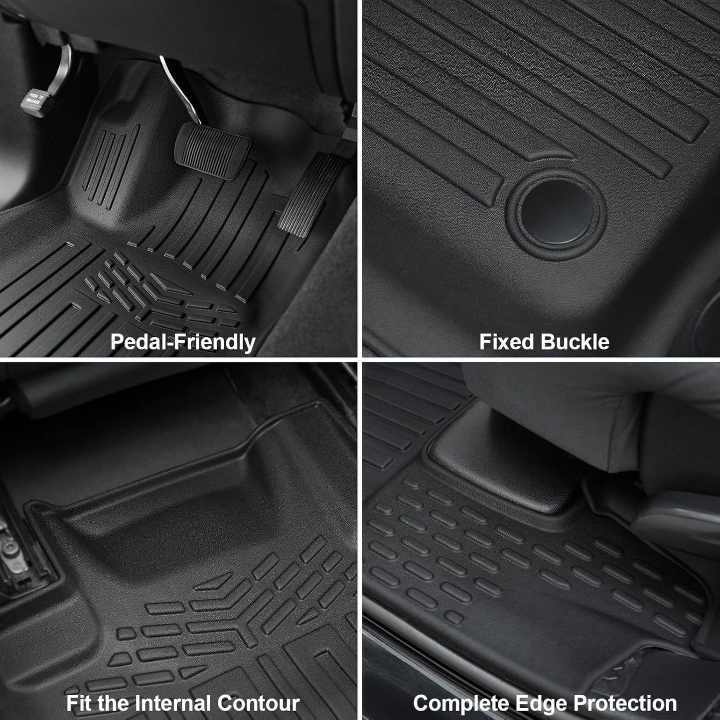 Floor Mats for 2016-2024 2025 Dodge Durango 6-seat, All Weather TPE Cargo Liner Cargo Mat and 3rd Row Backrest Mats for SRT Durango Accessories