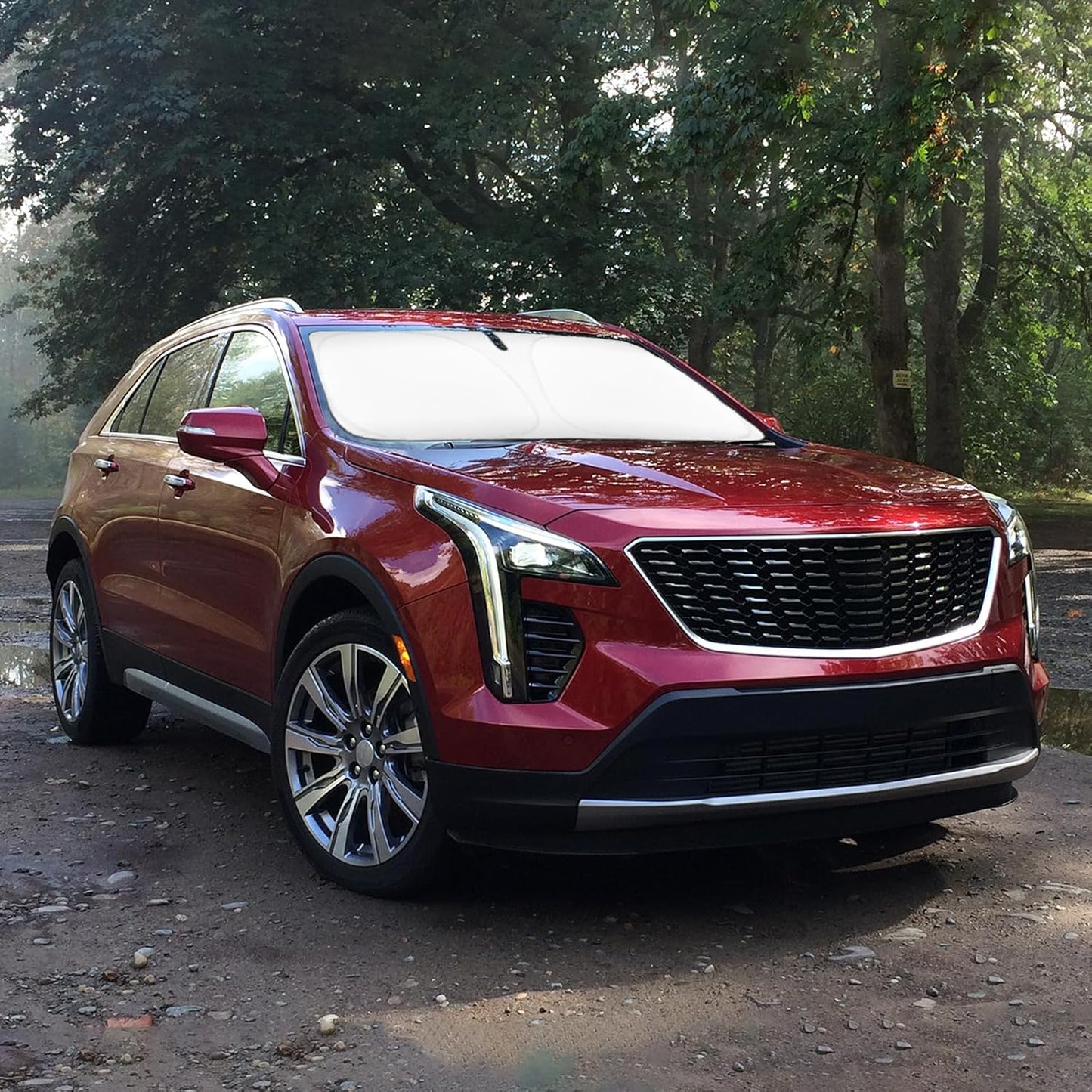 Windshield Sun Shade Car Sunshade for 2019-2023 2024 2025 Cadillac XT4 Accessories Windshield 240T Silver Coating Sun Visor Cover for XT4 Front Window Shield Protector Block Heat UV Rays Keep Cooler