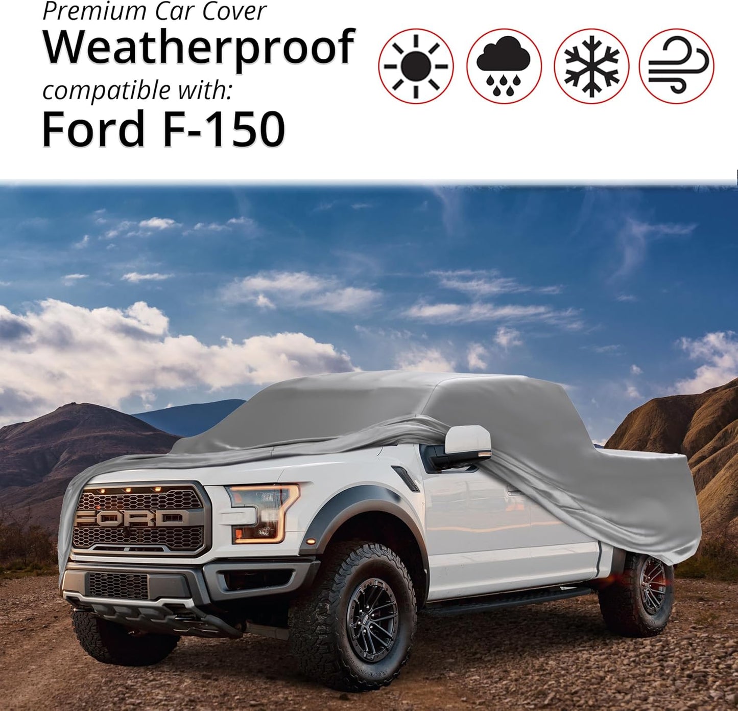 Car Covers Weatherproof Max Truck Cover & Warranty Compatible with Ford 2021 F-150 Regular Cab, 8 with Truck Bed Shell– Outdoor Cover, Prevents Theft with Cable Lock