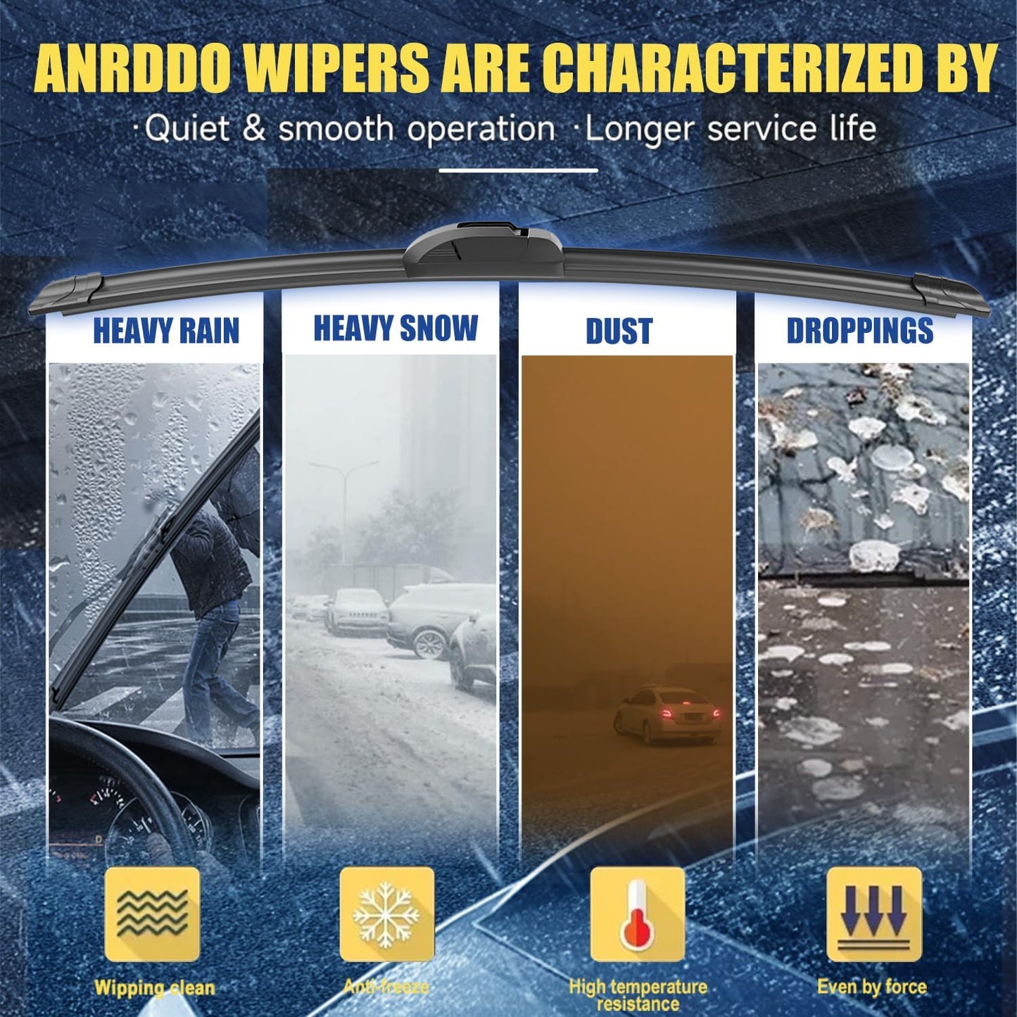 3 Wipers Factory Replacement For Jeep Wrangler 2018 2019 2020 2021 2022 2023 Original Equipment Windshield Wiper Blades Set 16"+16"+12" (Set of 3)