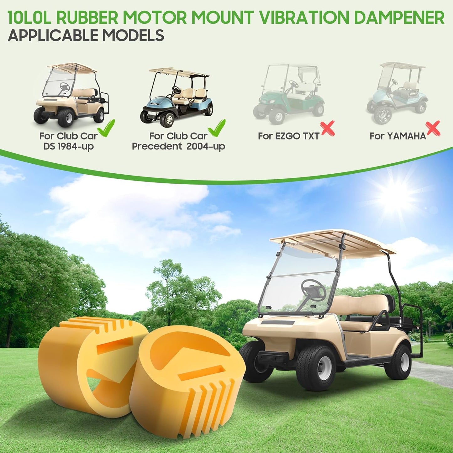 10L0L Motor Mount Vibration Dampener Engine Snubber for Club Car DS and Precedent,Replace OEM 1012164 1025403-01