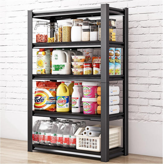 40in Wide Garage Shelving Heavy Duty，2500lbs Large Loads Adjustable Garage Storage Shelves,All Metal Storage Racks and Utility Rack Shelves, 40”W x 18”D x 72”H (Black)