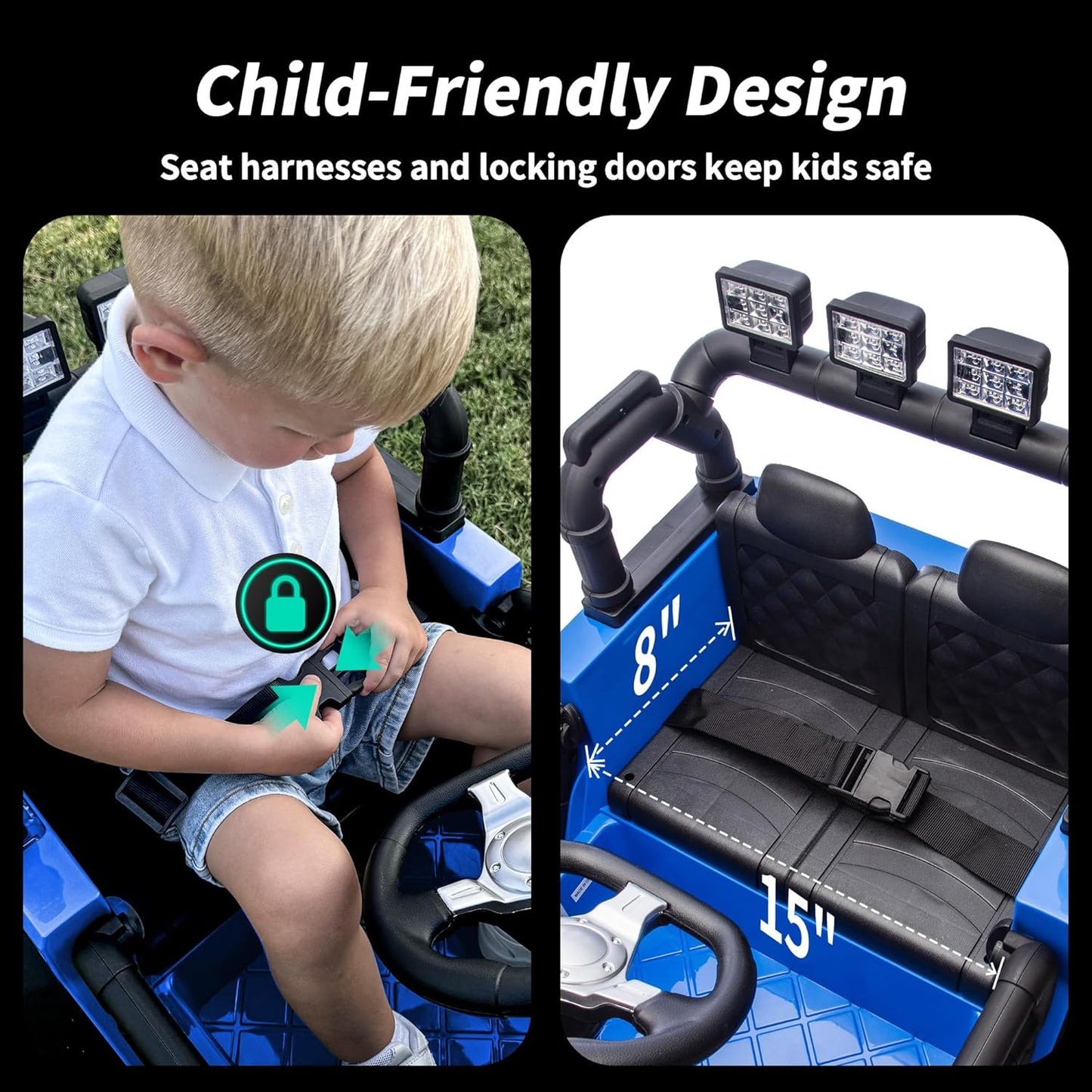12V Kids Ride on Car Truck, Kids Electric Vehicles Car Ride on Toy for Toddlers with Remote Control - Blue