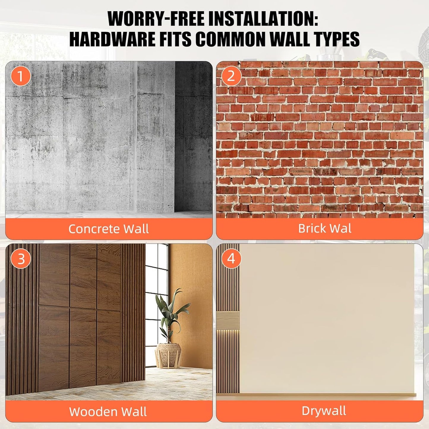 Garage Hooks, 12 Pack Wall Hooks for Hanging Heavy Duty Ladders, Bikes, Tools Ideal for Garage, Garden, Basement Utility Room Storage (Orange)