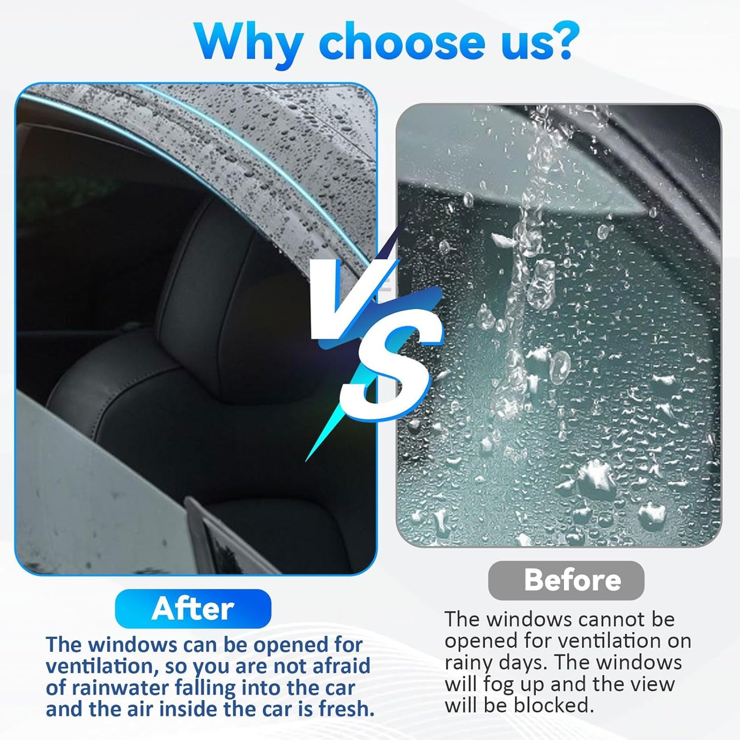 4pcs Front+Rear Smoke Tint Sun/Rain Guard Outside Mount Tape-On Vent Window Visors Compatible with 04-10 Sienna