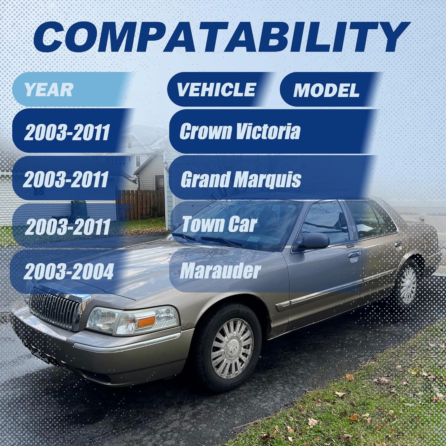 3" Front & 3" Rear Suspension Lift Kit for 2003-2011 Crown Victoria, 2003-2011 Grand Marquis, 2003-2011 Town Car, 2003-2004 Marauder, Balck