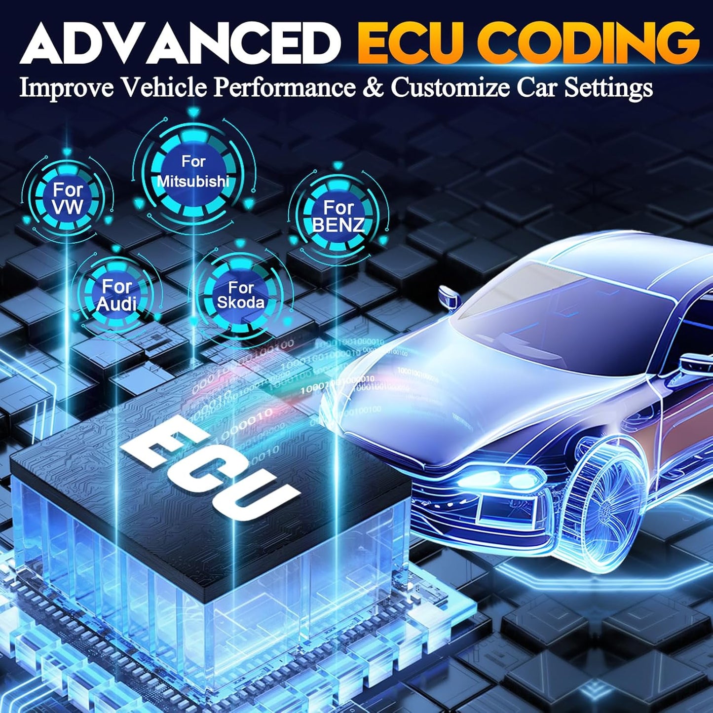 XTOOL D7W Wireless OBD2 Scanner Diagnostic Tool 2025 Upgraded Ver. of D7, Bidirectional Scan Tool, ECU Coding, 39+ Resets, CAN FD & DoIP, All System Scanner for Car with 3-Year Update