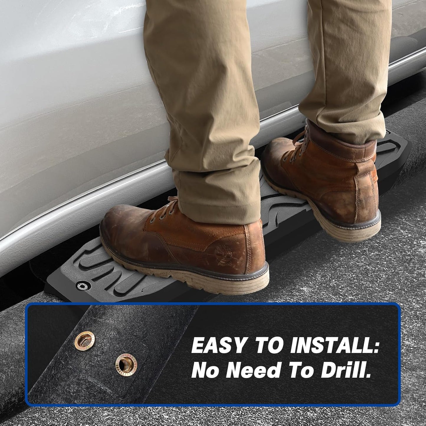 3.5 Inches Oval Tube Step Bar Running Boards Compatible with 2005-2023 Toyota Tacoma Double Cab/Crew Cab with 4 Full-Size Doors. Tacoma Step Bars and Carbon Steel Side Steps Step Bars.