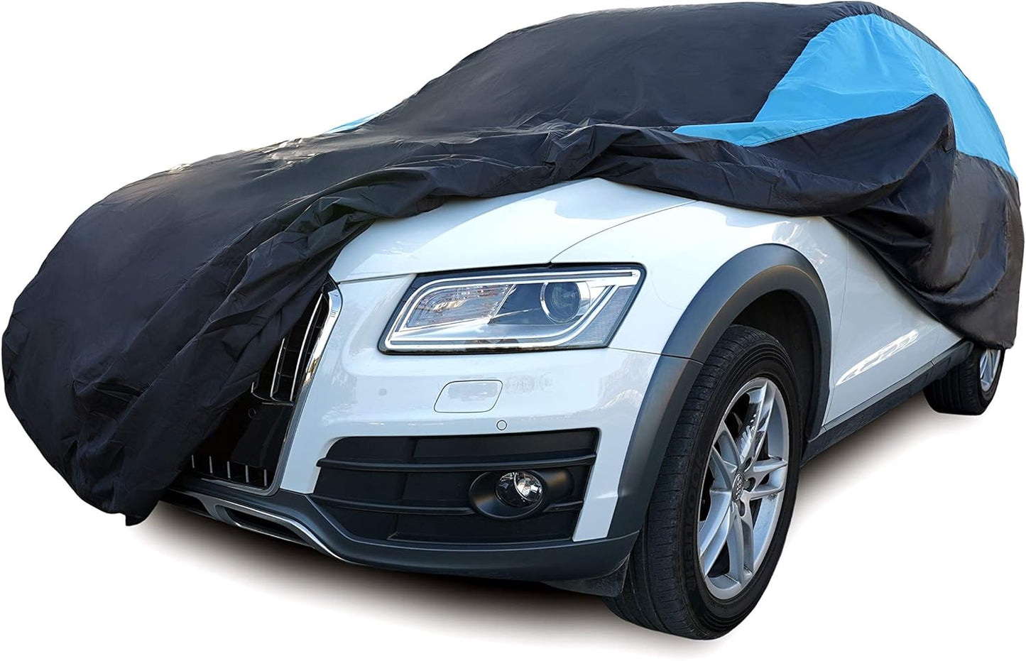 MORNYRAY Waterproof Car Cover All Weather Snowproof UV Protection Windproof Outdoor Full SUV Car Cover, Universal Fit for SUV (Fit SUV Length 211-221inch, Blue)