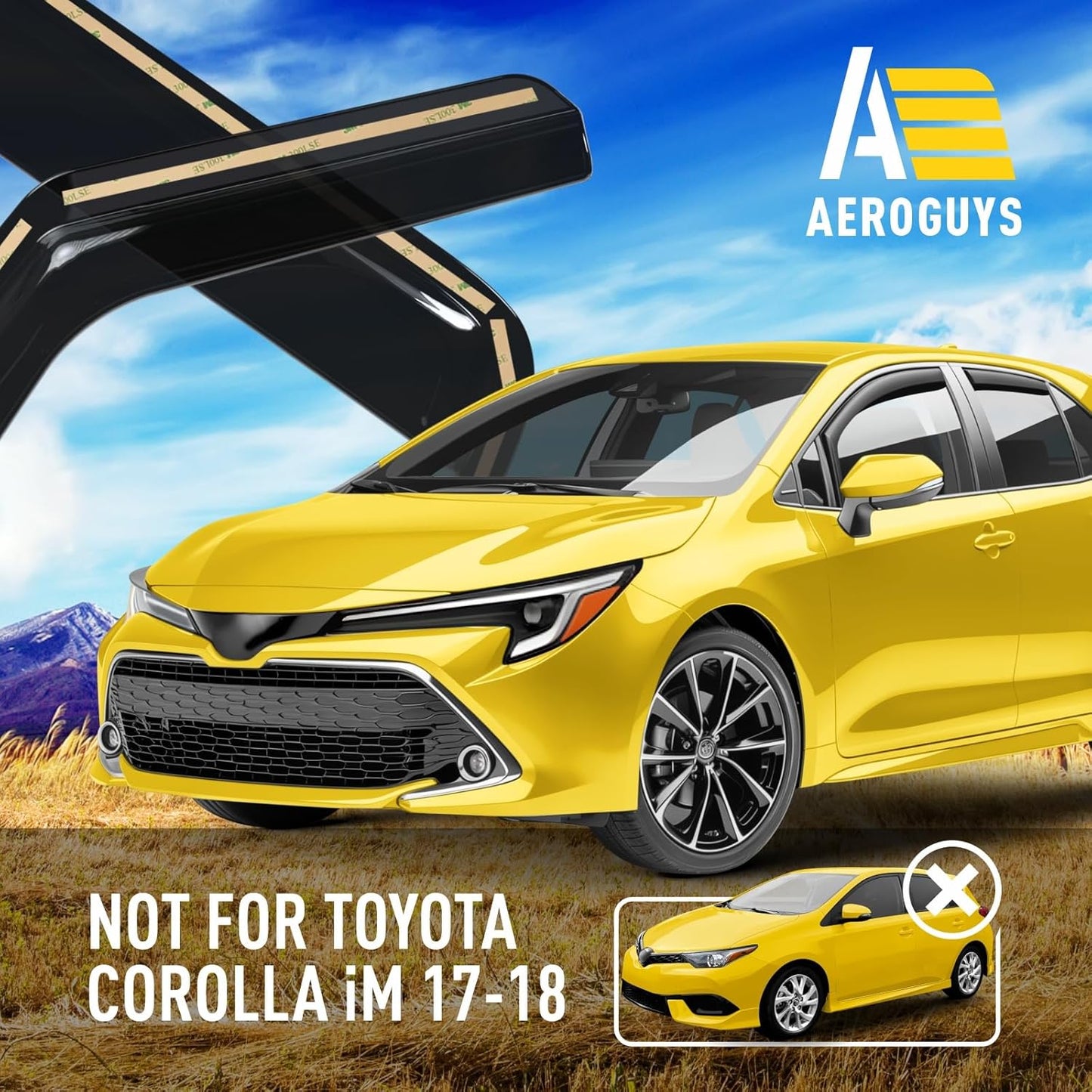 Extra Durable Window Deflectors in-Channel Window Visors Rain Guards Fit for Toyota Corolla 2020-2025 Hatchback, Sun Visors, Wind Vent for Shades, Exterior Car Accessories - 4 pcs. AG0910