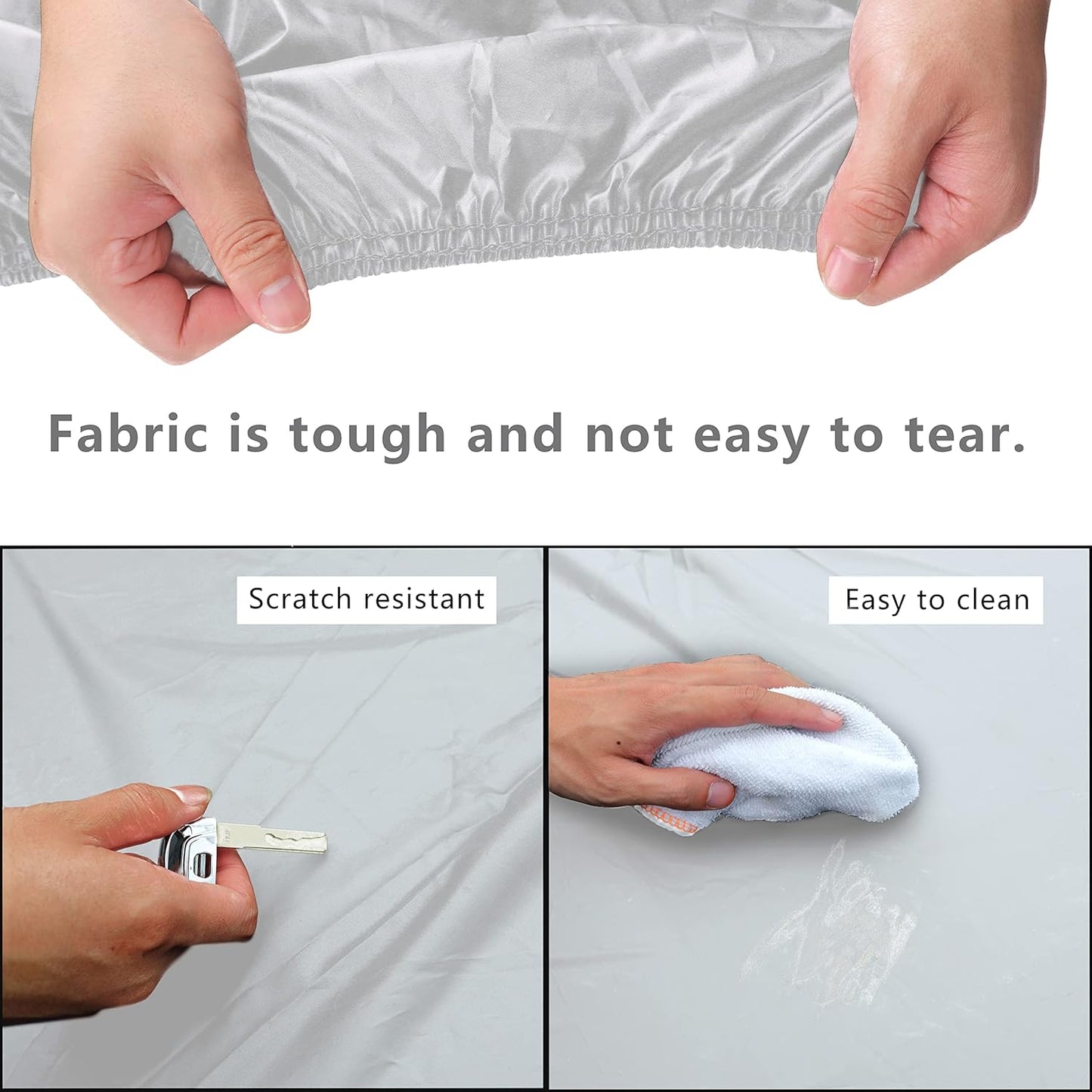 MORNYRAY Waterproof Car Cover All Weather Snowproof UV Protection Windproof Outdoor Full car Cover, Universal Fit for Sedan (Silvery, A4-Fit Sedan Length(186-193 inch)