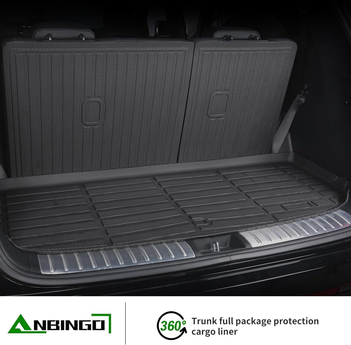 ANBINGO® Floor Mats & Backseat Cargo Liner for Kia Seltos 2024 2025 2026, TPE All Weather Mats 2024 2025 2026 Seltos S, LX, SX, X-Line, Cargo Tray in The Highest Position (Only for U.S.A. and Canada)