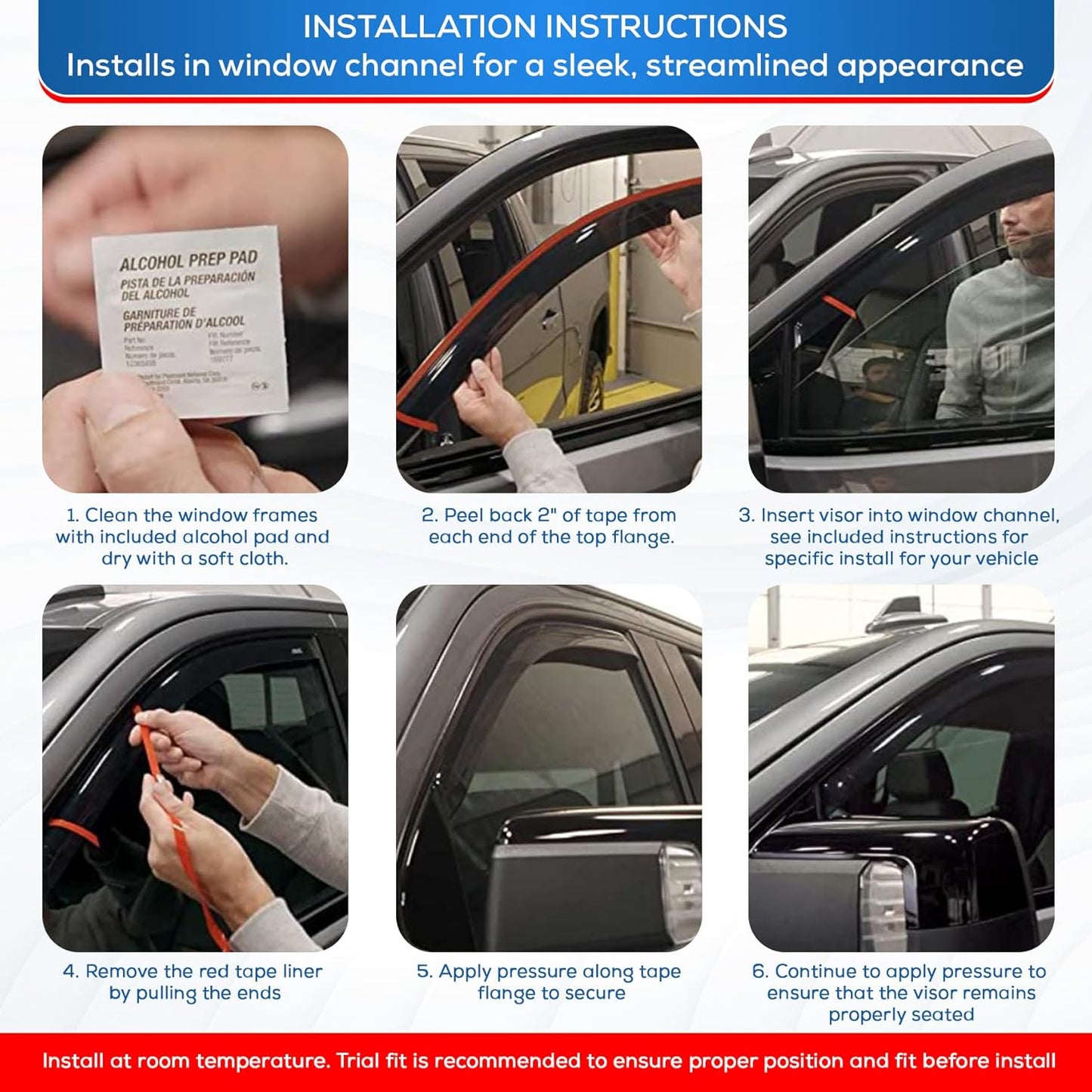 KPY Window Visor Compatible with Toyota Tundra Double Cab 2007-2021, Rain Guard Side Window Vent Deflectors in-Channel Style, 2008 2009 2010 2011 2012 2013 2014 2015 2016 2017 2018 2019 2020 2021