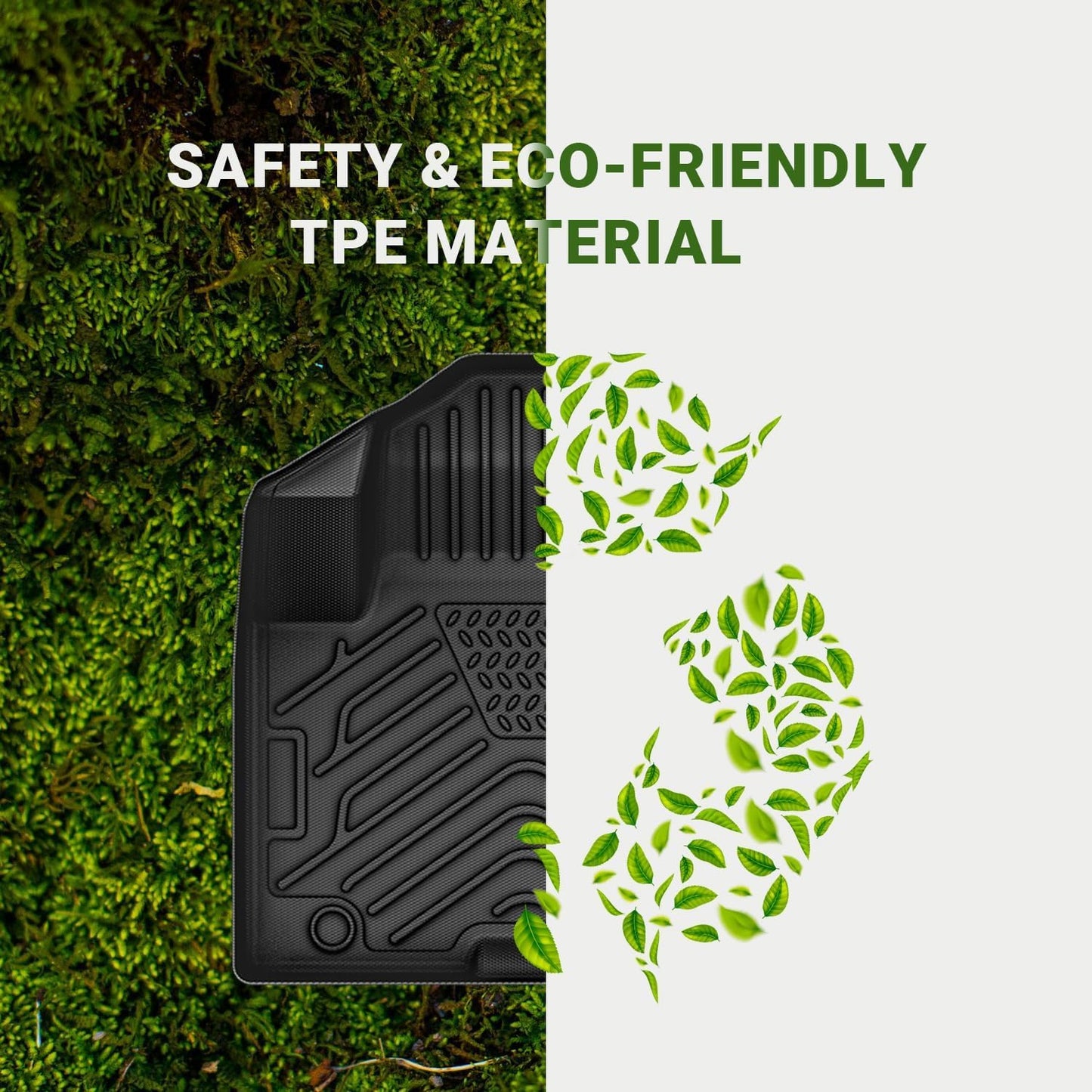 AUTOSAVER88 Floor Mats Fit for 2025 Toyota Tacoma Double Cab, All Weather TPE Floor Liners Custom Fit for 2024 Tacoma Automatic Transmission Non Hybrid, Front&Rear 2 Row Car Mats Accessories, Black