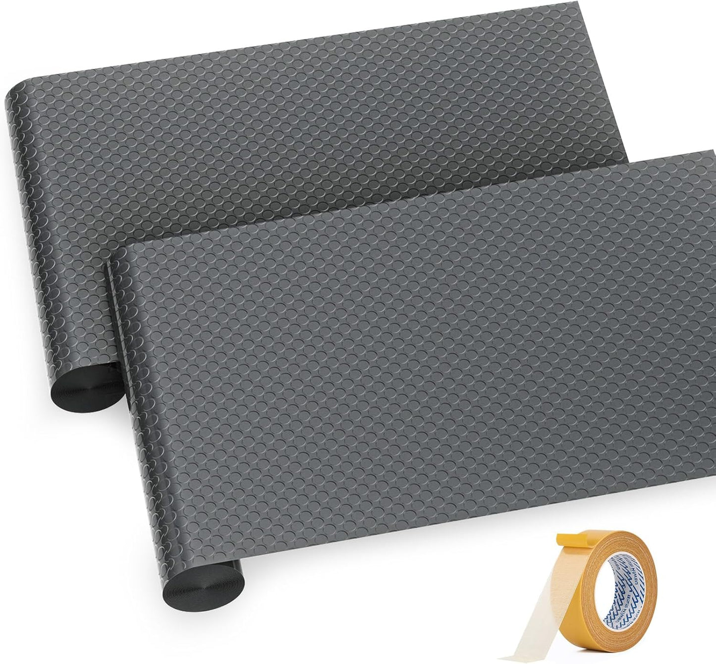 Premium Garage Floor Mat, Commercial Grade Heavy Duty Parking Mat for Garage Floor, Golf Cart Parking, Water/Stain Resistant Floor Runner (Grey Coin, 2 Rolls x 4 x 10 Feet)