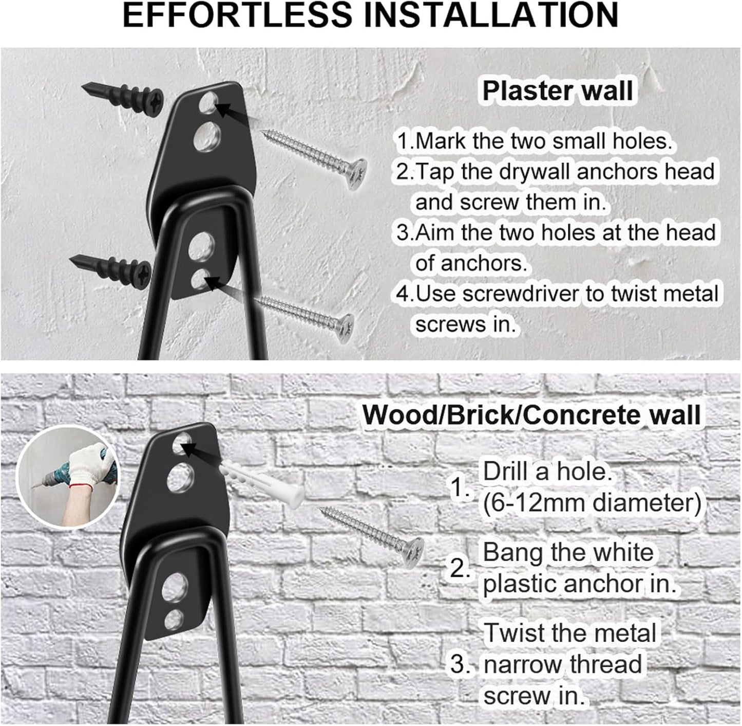 Garage Hooks Heavy Duty 14 Pack, Steel Garage Storage Hooks, Tool Hangers for Garage Wall Utility Wall Mount Garage Hooks and Hangers with Anti-slip Coating for Garden Tools, Ladders, Bulky Items