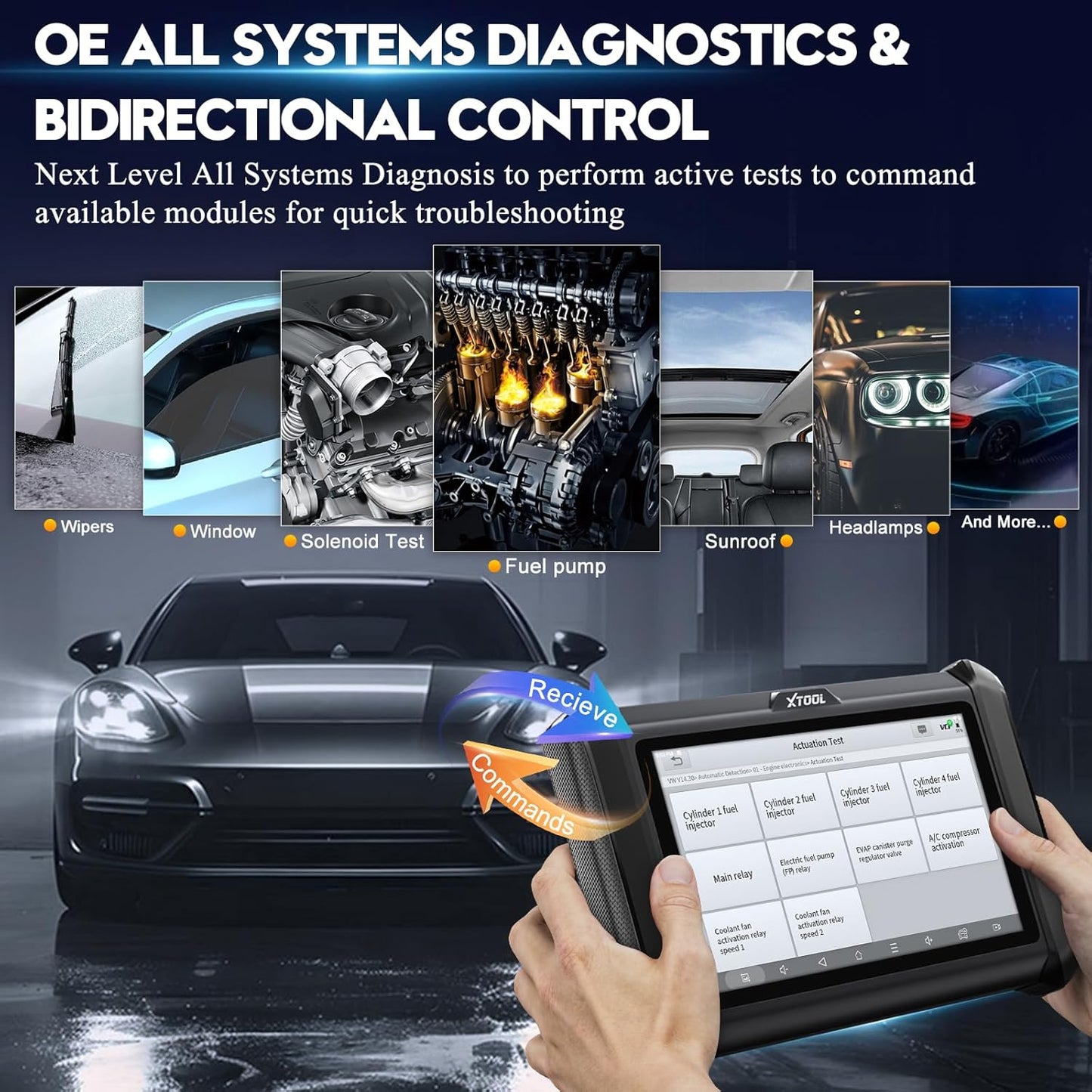 XTOOL D7W Wireless OBD2 Scanner Diagnostic Tool 2025 Upgraded Ver. of D7, Bidirectional Scan Tool, ECU Coding, 39+ Resets, CAN FD & DoIP, All System Scanner for Car with 3-Year Update