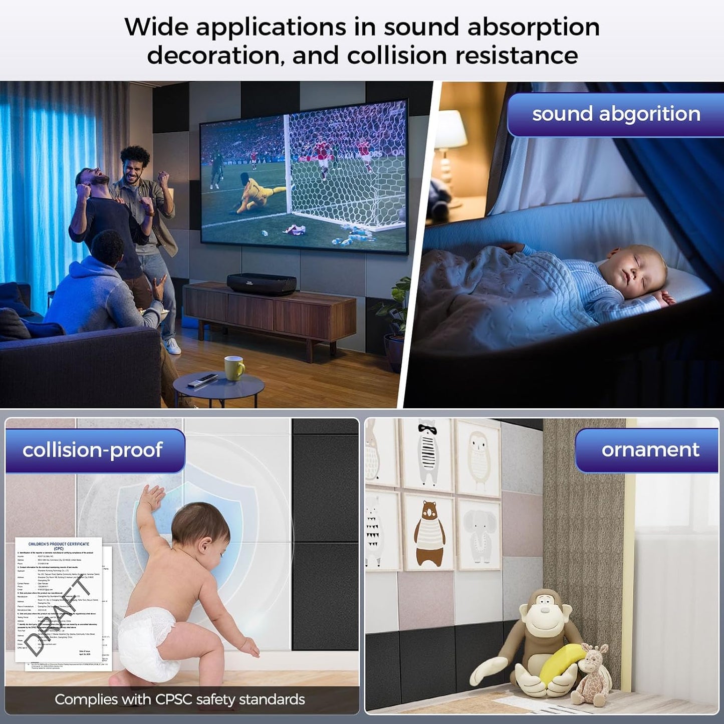 10 pcs 165dtex Microfiber Acoustic Panels ，Self-Adhesive Soundproof Wall Panels, 12 x 12 x 0.4 in Sound Proof Foam Panels for Walls, High Density, Noise Dampening Panels for Home Studio（Gray）