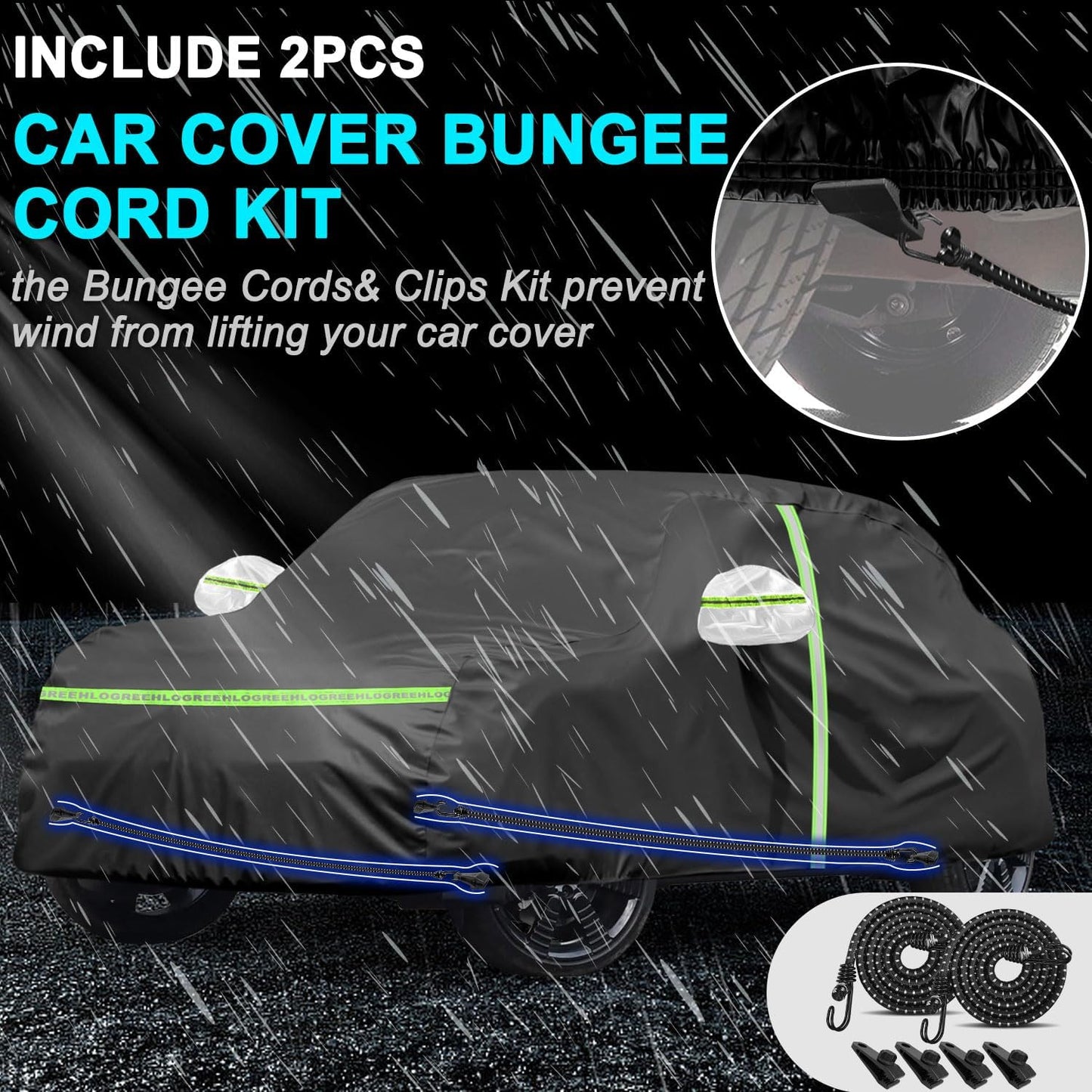 Car Cover for 2014-2025 Mini Cooper/Cooper S/Hardtop/Clubman/Countryman 4 Door,Full Exterior Car Covers for Automobile All Weather Waterproof Heavy Duty,Zipper/Cotton UV Proof Custom fit【210T Taffeta】