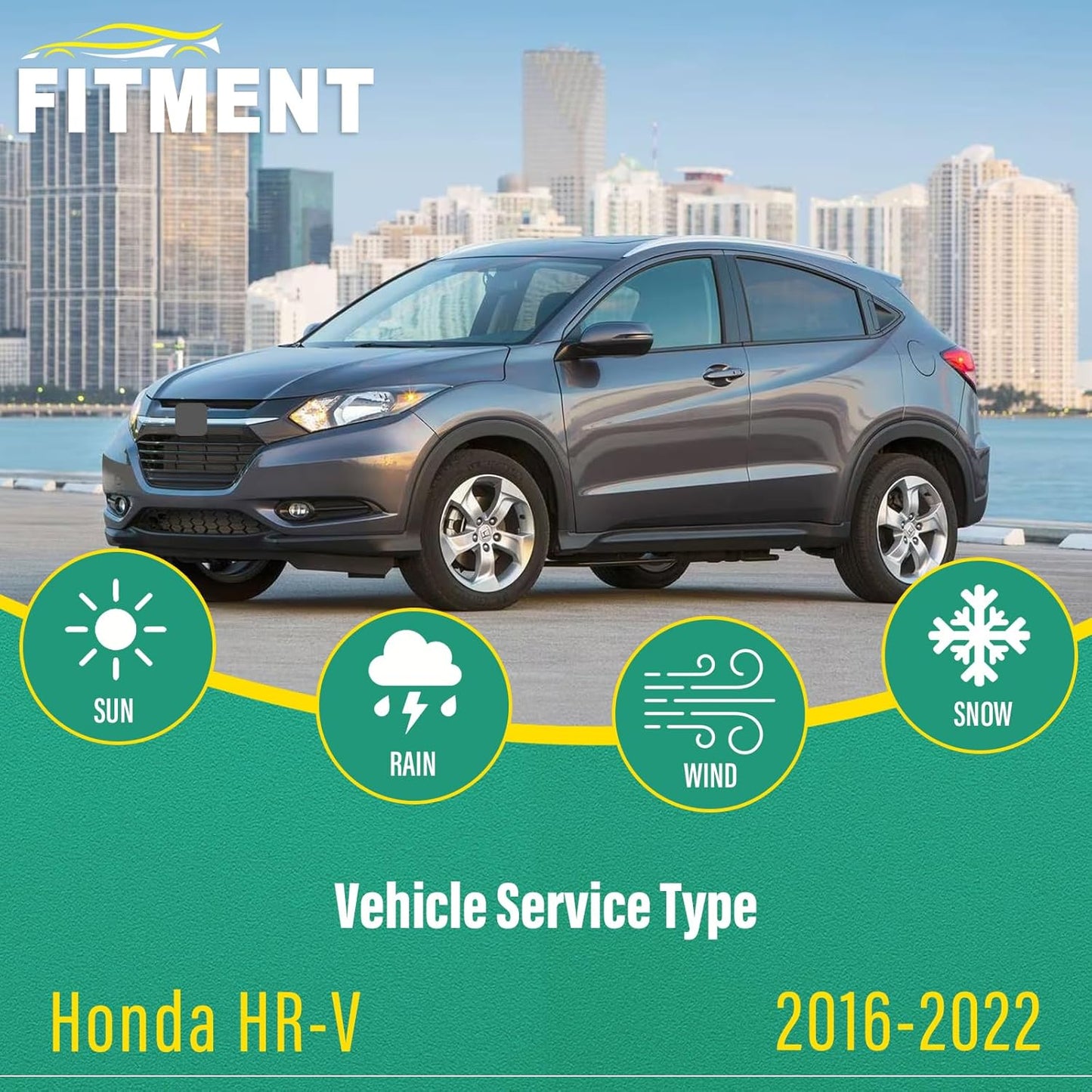 26" 18" 10" Windshield Wiper Blades Replacement for Honda HRV HR-V 2016 2017 2018 2019 2020 2021 2022 Premium All Weather Front Rear Wipers Set - OEM Quality (Pack of 3)