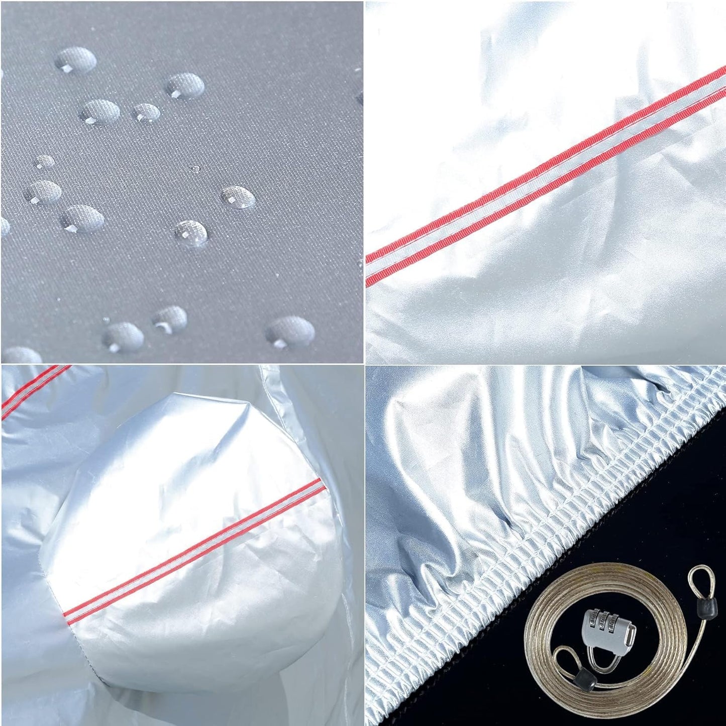 Tecoom Hard Shell Zipper Design Waterproof UV-Proof Windproof Car Cover for All Weather Indoor Outdoor Fit 206-215 Inches Full-Size SUV/Van