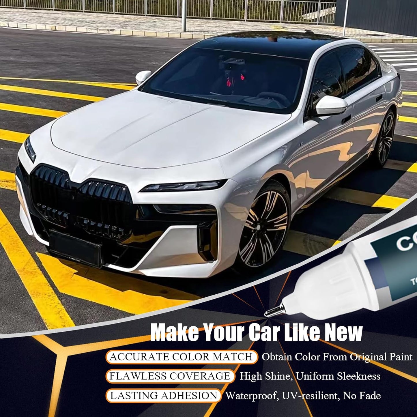 Carbon Black Metallic(416) Touch Up Paint for BMW, Car Paint Pen Scratch Repair Two-In-One Touch Up Paint, Premium Car Scratch Remover for Deep Scratches