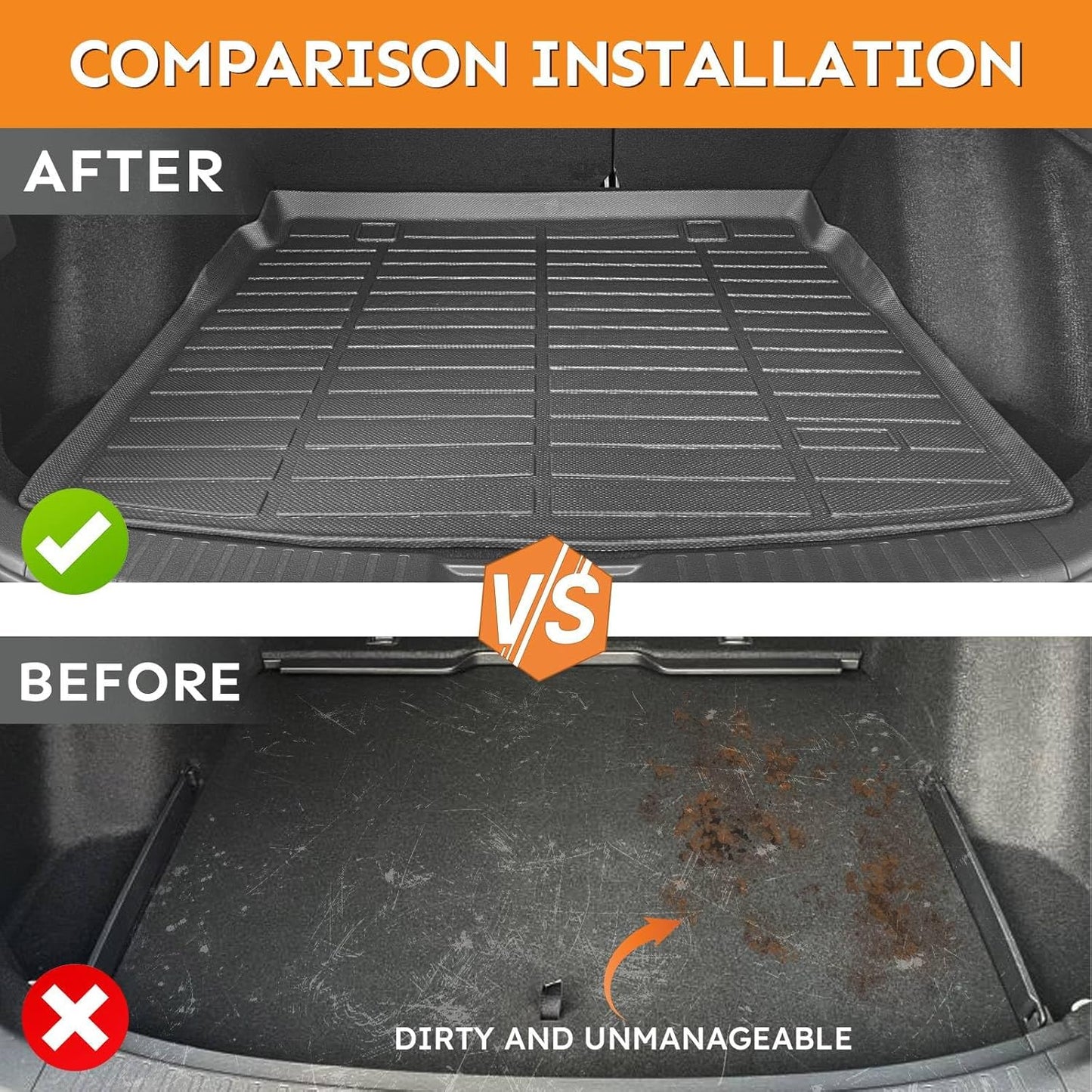 Binmotor-Floor Mats & Cargo Liner for Nissan Kicks 2025 2026 (for SV &SR Not for S), All Weather Car Floor Mat TPE Rubber Cargo Trunk Mat for Nissan Kicks 2025 Accessories