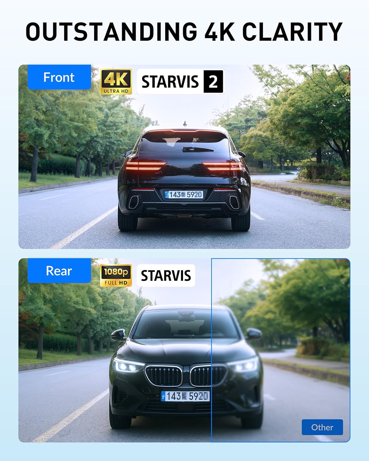 BlackVue DR970X-2CH Plus II Dash Cam – 4K UHD Front & Full HD Rear with STARVIS 2 & HDR, Fast Boot, USB-C, Video Playback via Wi-Fi, Cloud Remote Access, Smart Parking Mode