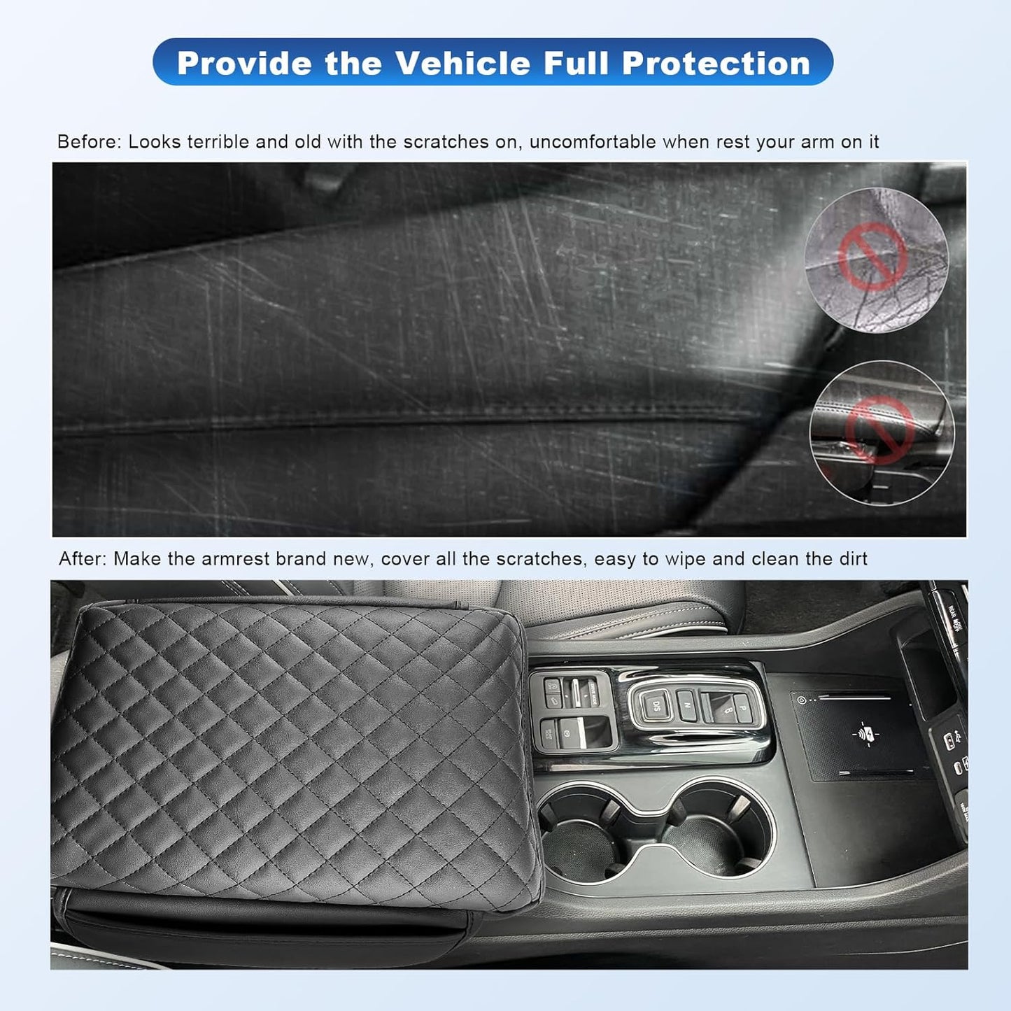 CDEFG for 2026 Honda Passport Center Console Cover for 2026 Honda Passport Accessories Armrest Cover 2026 Passport Middle Console Pad Arm Rest Cushion