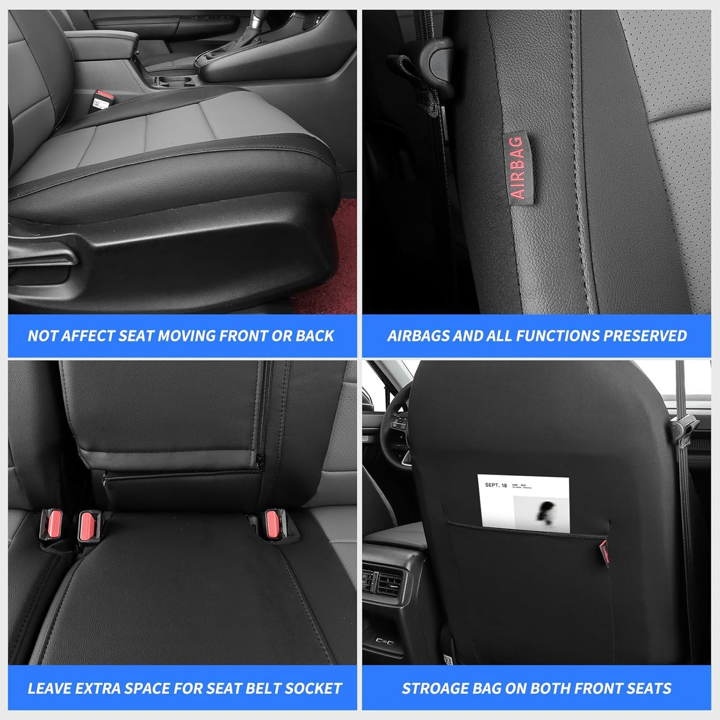 coverdream CRV Waterproof Leather Seat Covers Custom Fit for 2015 2016 Honda CRV LX,EX,SE,EX-LTouring,Full Coverage,Airbag Compatible,Seat Protector(Full Set,Black&Brown)