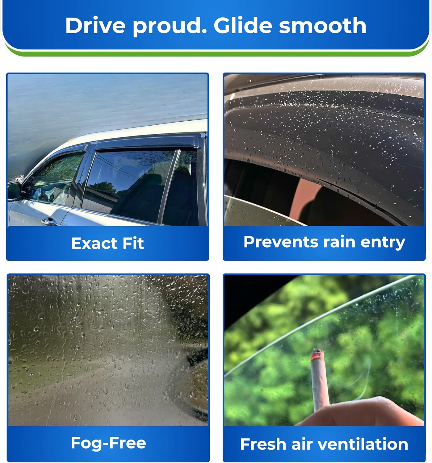 KPY Window Visor Compatible with Nissan Qashqai 2017-2021, Nissan Rogue Sport 2017-2024 (Only for Sport Model), 4PC Rain Guard Side Window Vent Deflector Tape-On Style, 2019 2020 2021 2022 2023 2024