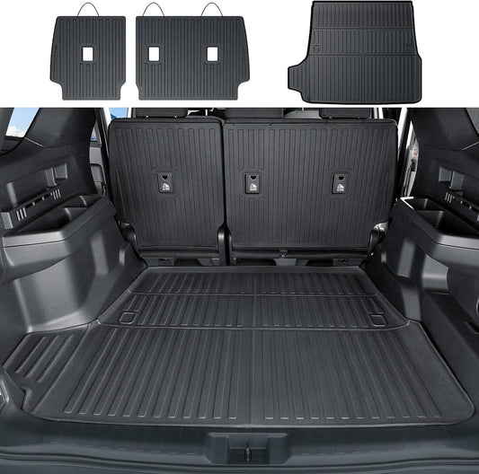 Cargo Liner & Backrest mat for 2025 Toyota 4Runner Fuel 5-Seater, Full Coverage All Weather TPE Cargo Mat & Trunk Backrest Protectors