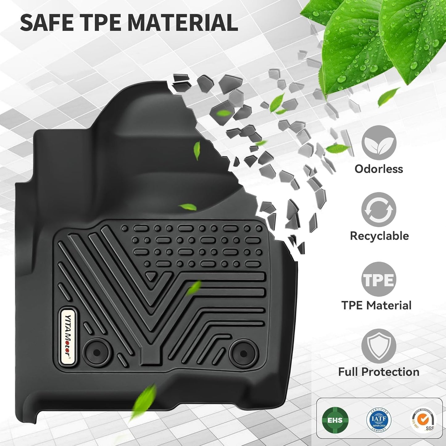 YITAMOTOR Floor Mats Compatible with Toyota 4Runner 2013-2024 & 2014-2023 Lexus GX460, Custom Fit Floor Liners 1st & 2nd Row All Weather Rubber Automotive Mats, Black