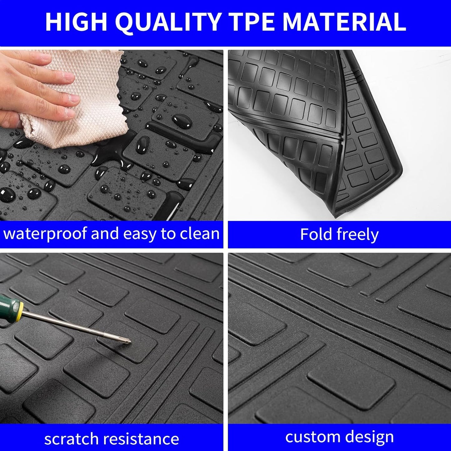 Rongtaod Cargo Mat Compatible with 2023 2024 2025 2026 Honda CRV (Include Hybrid) Cargo Liner Trunk Mat TPE All Weather Trunk Liner Honda CR-V Accessories (Fit Upper Deck, Trunk Mat)